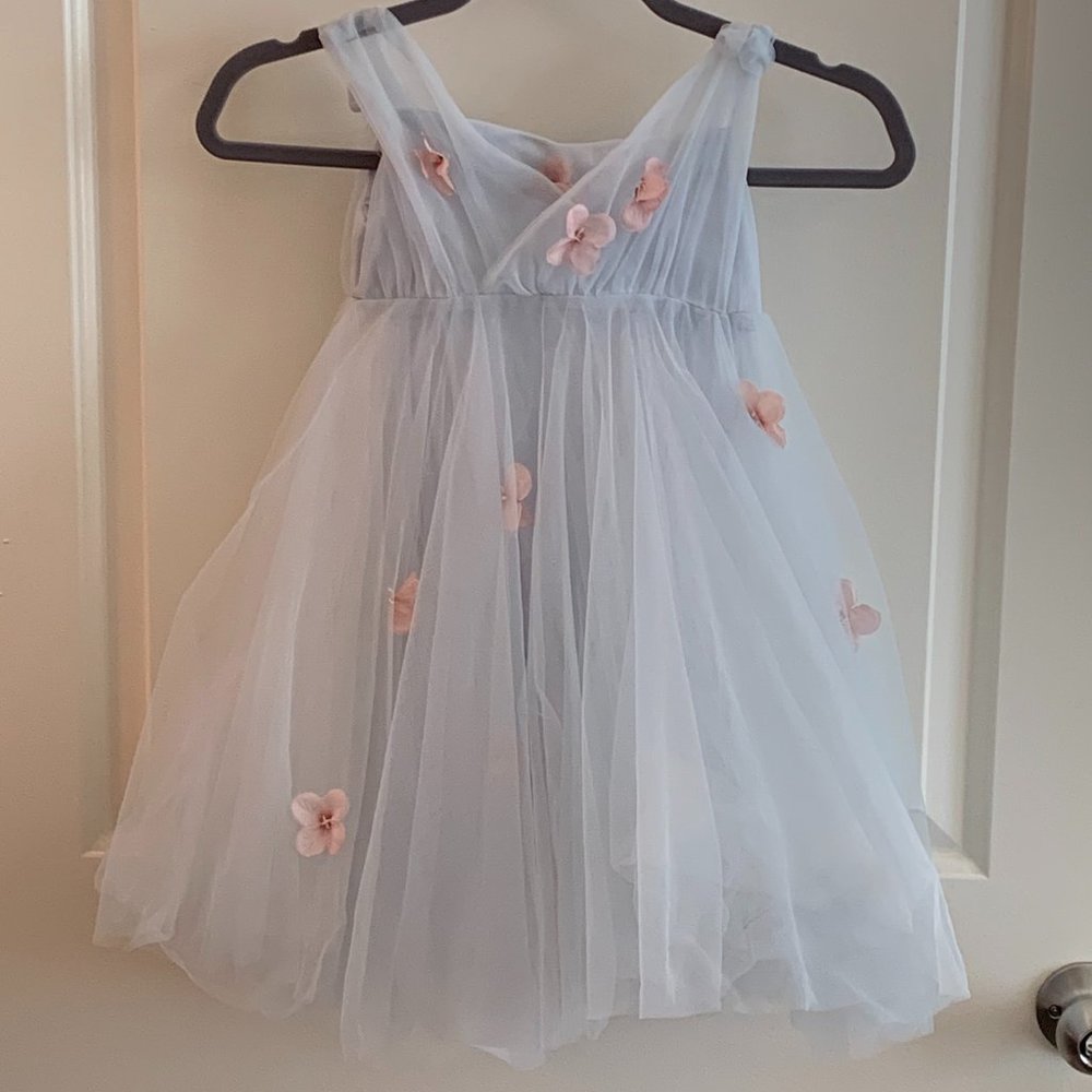 Blue tulle toddler dress